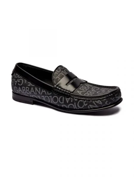 Dolce & Gabbana Mocasini cu adaos de piele negru