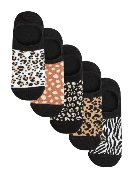 Next Șosete joase bej deschis / brocart / corai / negru alb