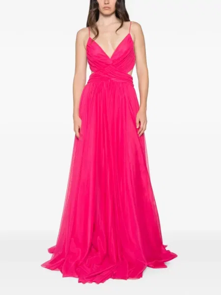 Rochie maxi Alessandro Legora cu volane roz