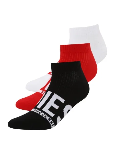 DIESEL Nogavice SKM-GOST rdeča bela črna