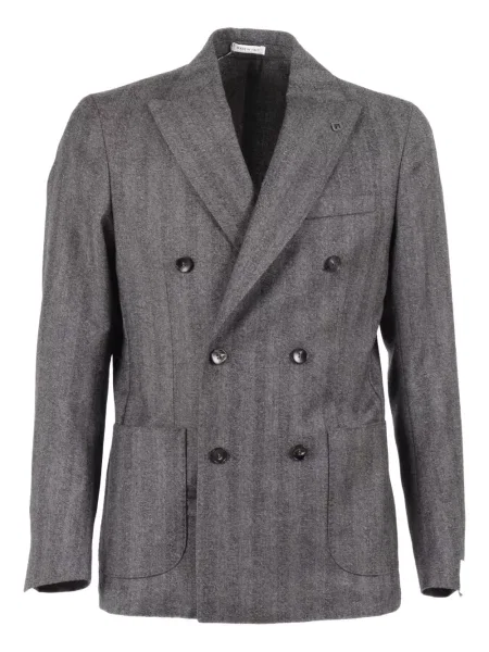Sacou Brera cu model herringbone gri
