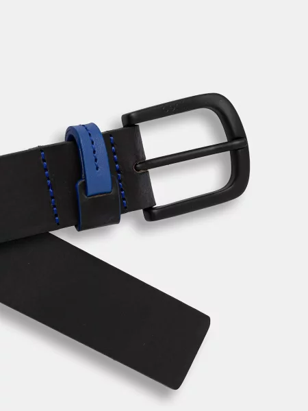 Кожаный ремень Hugo Blue с ремешками синий