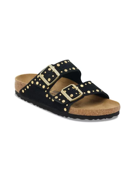 Birkenstock Arizona Rivet Suede Leather Regular Fit Kobiety Sandały Birkenstock Size: czarny