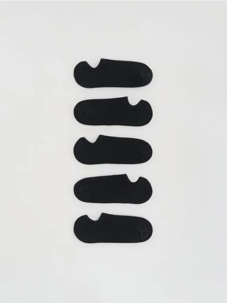 Reserved Set de 5 perechi de șosete scurte negru