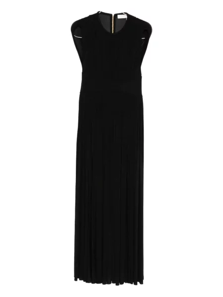 Rochie midi Zimmermann fără mâneci plisată până la genunchi negru