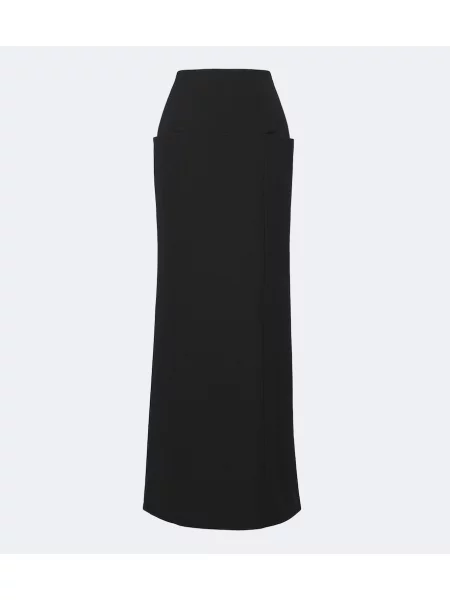 Fusta maxi Alaïa de lână negru