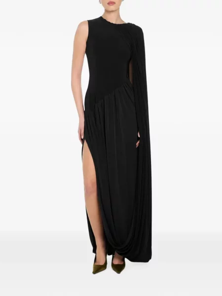 Rochie Axel 113 asimetrică drapată negru
