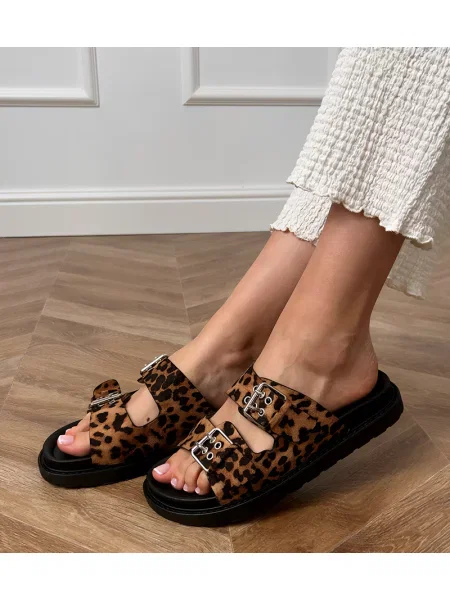 Sandale D/ceo cu imagine cu model leopard