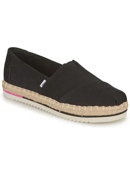 Espadrilky Toms na platforme čierna