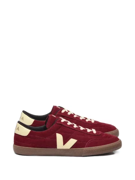 Sneakerși Veja din piele de căprioară roșu
