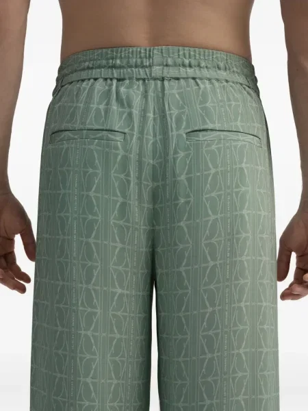Pantaloni Dda de mătase verde