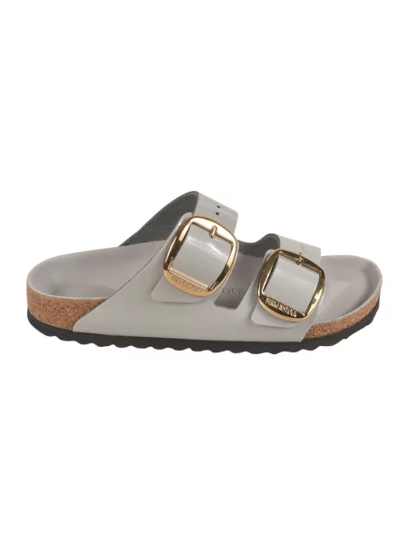 Klapki Birkenstock skórzane szare