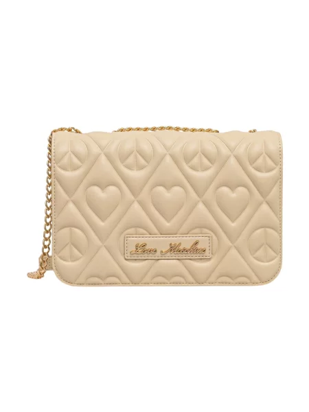 Love Moschino torebka crossbody z imitacji skóry beżowa