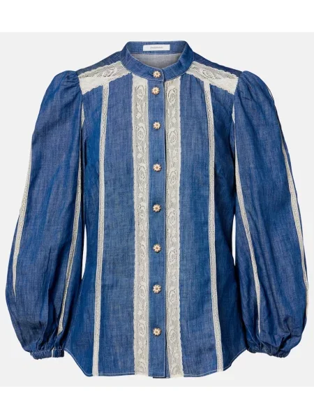 Cămașă Zimmermann din dantelă albastru