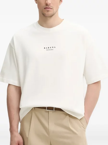 Tricou Barena cu broderie alb