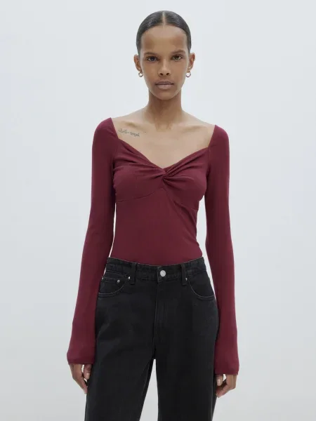EDITED Tricou Loana burgundy roșu