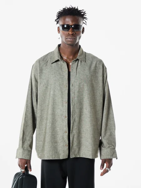 VAMOS CLO Cămașă kaki / deschis verde