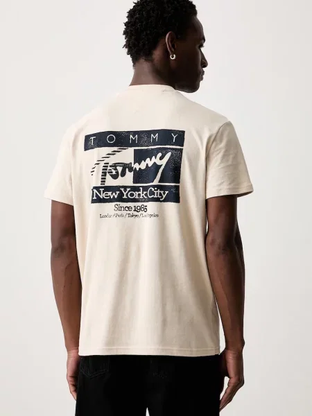 Tommy Jeans tričko béžové