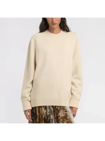 Sweter Roberto Cavalli z okrągłym dekoltem beżowy