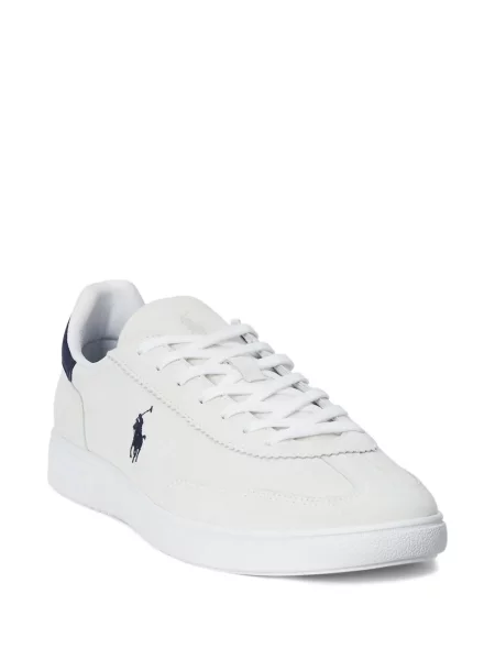 Πλεκτή μακρύς φόρεμα σε στυλ πουκάμισου Polo Ralph Lauren με halter λαιμόκοψη λευκό
