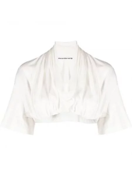 Top Alexander Wang drapat alb