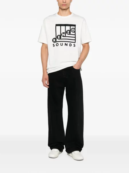 Tricou Kenzo cu broderie alb