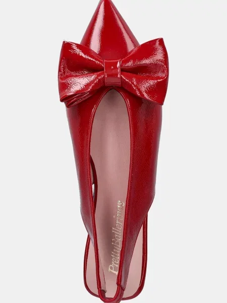 Кожаные балетки Pretty Ballerinas с открытой пяткой красные