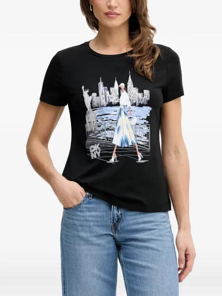 Tricou Dkny cu imagine negru