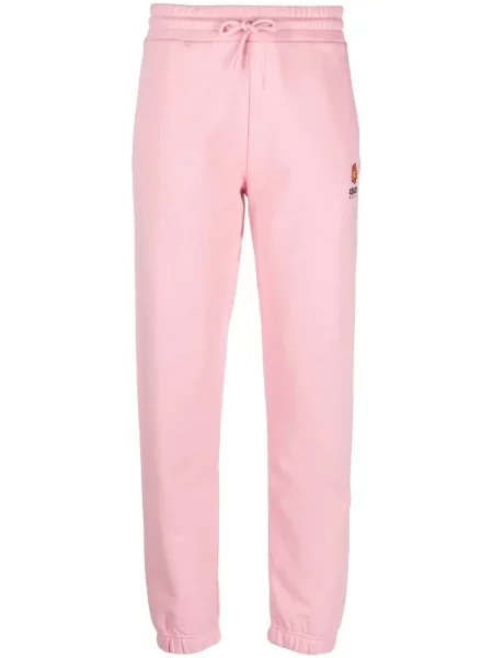 Pantaloni Kenzo cu broderie roz