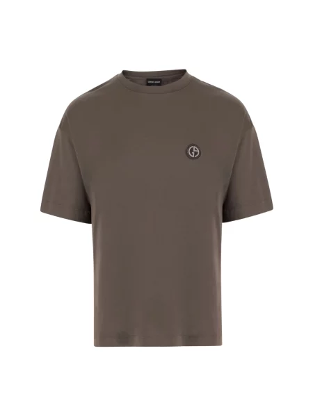 Koszulka Giorgio Armani z logo brązowa