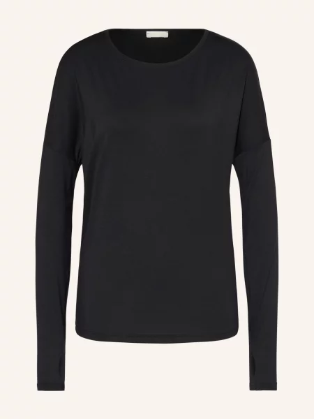 Hanro Koszulka Od Piżamy Yoga schwarz czarna