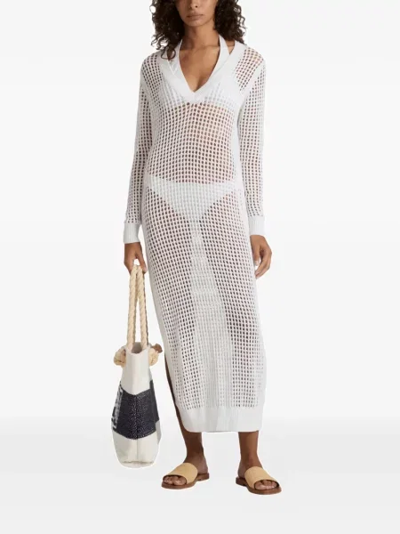 Rochie maxi Vilebrequin tricotate lungă de costum alb