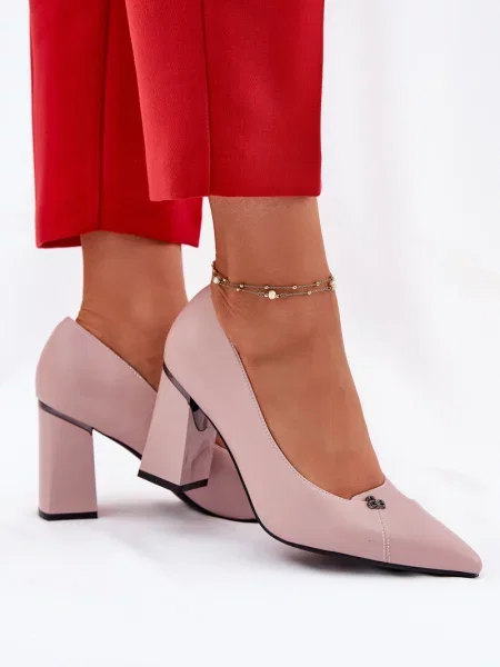 Pantofi cu toc Vinceza roz
