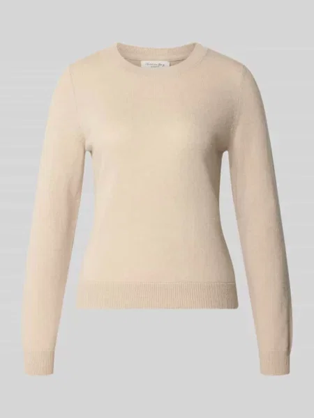 Sweter z dzianiny o kroju slim fit z czystego kaszmiru Christian Berg Woman beżowy