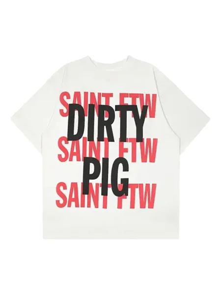 Tricou Saint Mxxxxxx scurt alb