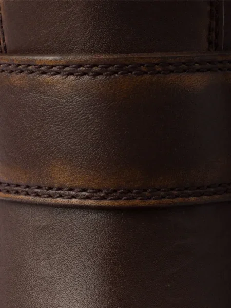 Botine Prada cu platformă cu cataramă maro