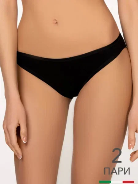 Базовые трусики 2 шт. С COTTON чорні
