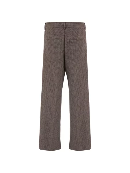 Pantaloni Darkpark cu model pepito cu cordon maro