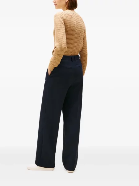 Cu centură pantaloni Tommy Hilfiger albastru