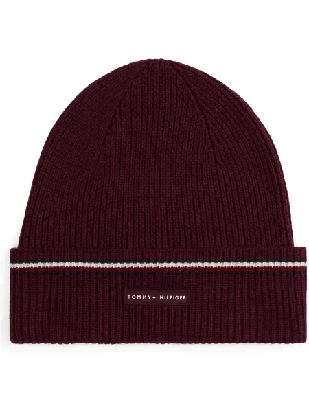Čiapka s prímesou vlny Tommy Hilfiger červená