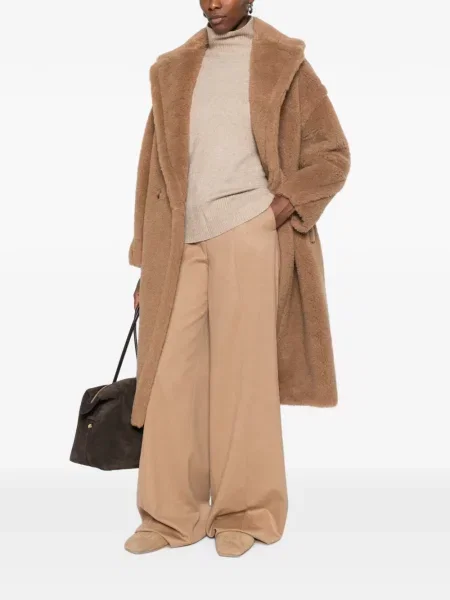 Dvouřadý medvídek kabát Max Mara hnědý