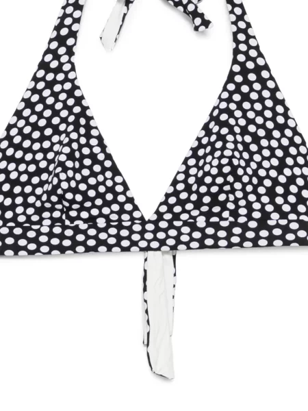 Taškuotas raštuotas bikini Fisico su petnešėlėmis aplink kaklą juoda