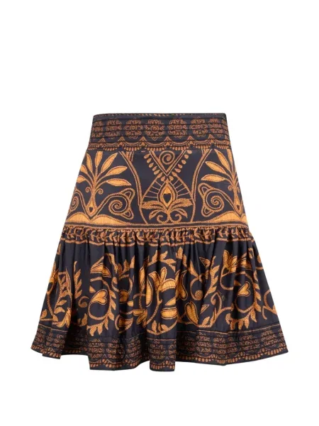 Fusta mini Farm Rio cu model floral cu imagine negru