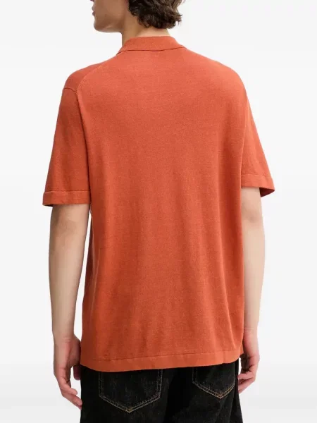 Tricou Les Deux cu broderie portocaliu