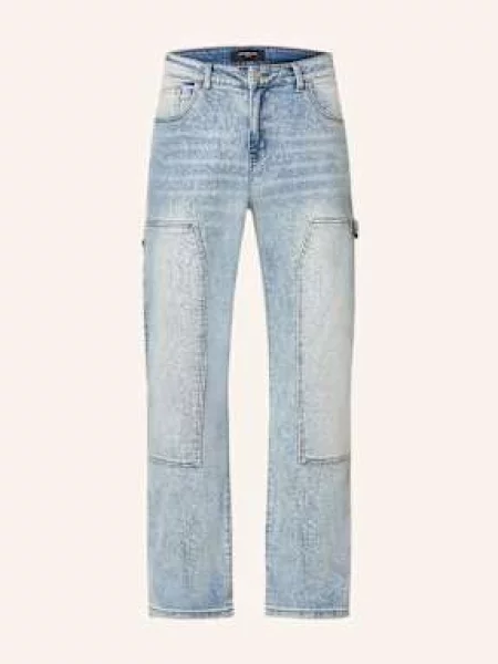 Don't Waste Culture Jeansy Zivana Straight Fit blau niebieskie