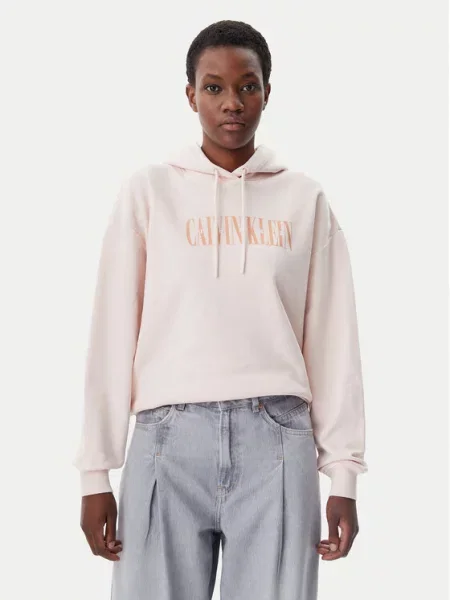 Calvin Klein Jeans Mikina Varsity ružová