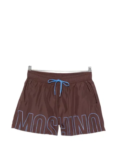 Slip de baie Moschino cu imagine cu cordon maro