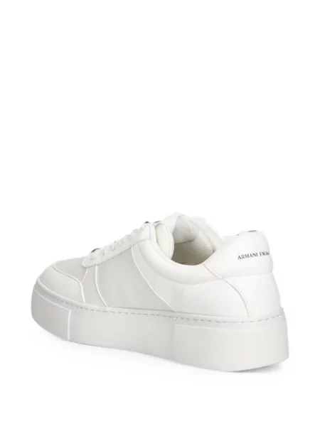 Stras sneakerși Armani Exchange cu platformă alb