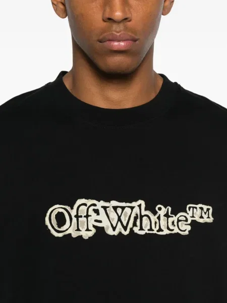 Tricou Off-white cu autograf alb