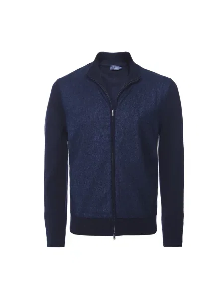 Sweter Hackett wełniany niebieski
